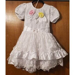 White Baptismal/Pageant Style Dress Size 8 By Me Mico with Purse